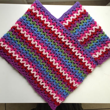 Rainbow Poncho with Flower