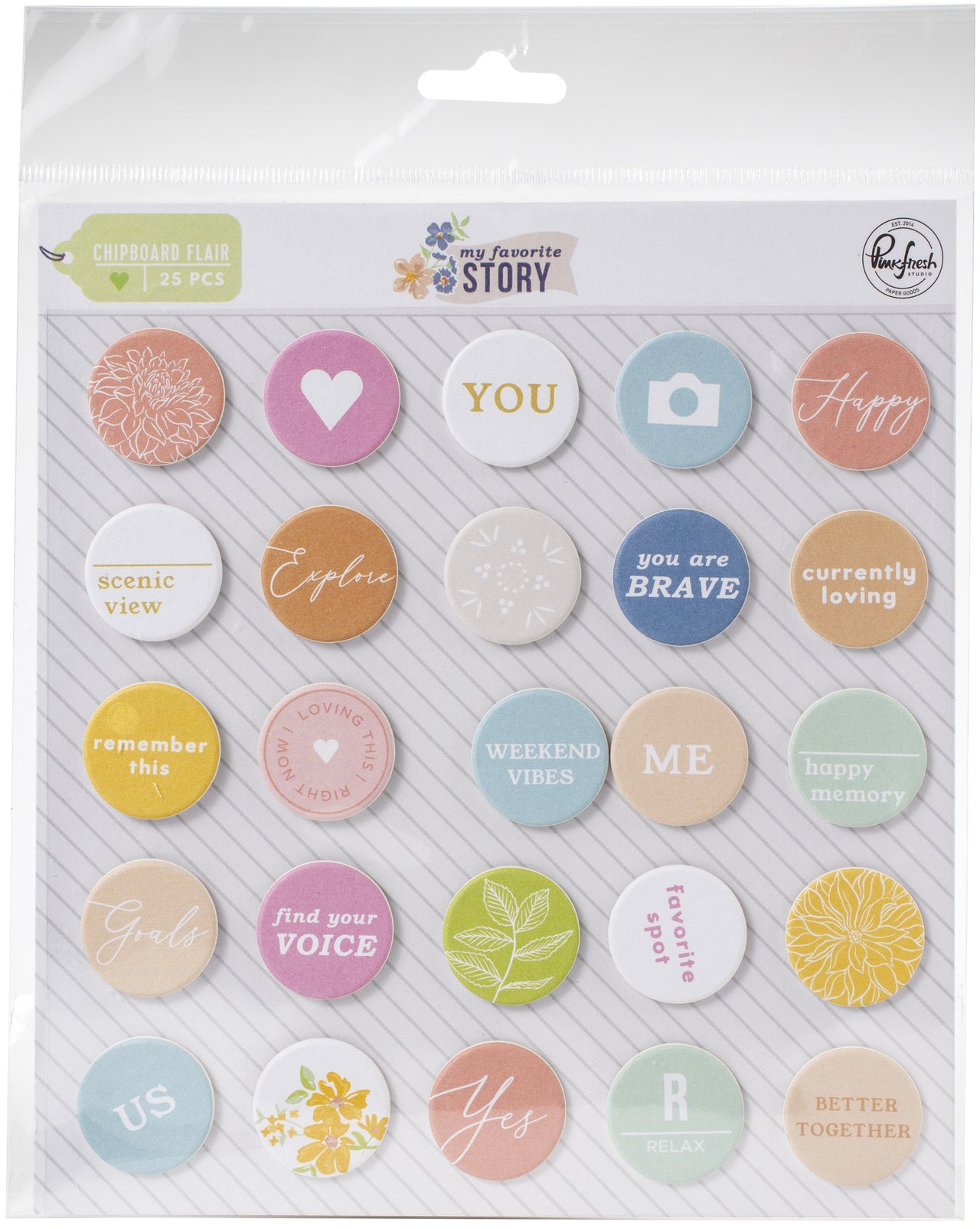 Pinkfresh Studio PinkFresh Chipboard Flair - My Favorite Story, 25/Pkg
