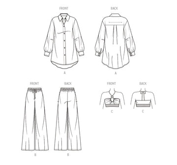 Simplicity Misses' and Women's Shirt, Pants and Halter Top for American Sewing Guild S9756 - Sewing Pattern