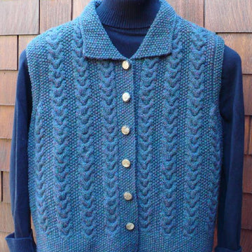 MS 207 Seed Stitch & Cable Sleeveless Jacket