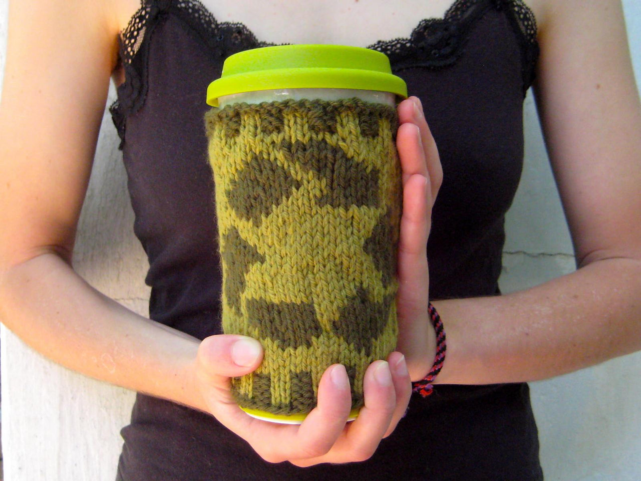 Green Travel Mug Cozies (set of 2 designs)