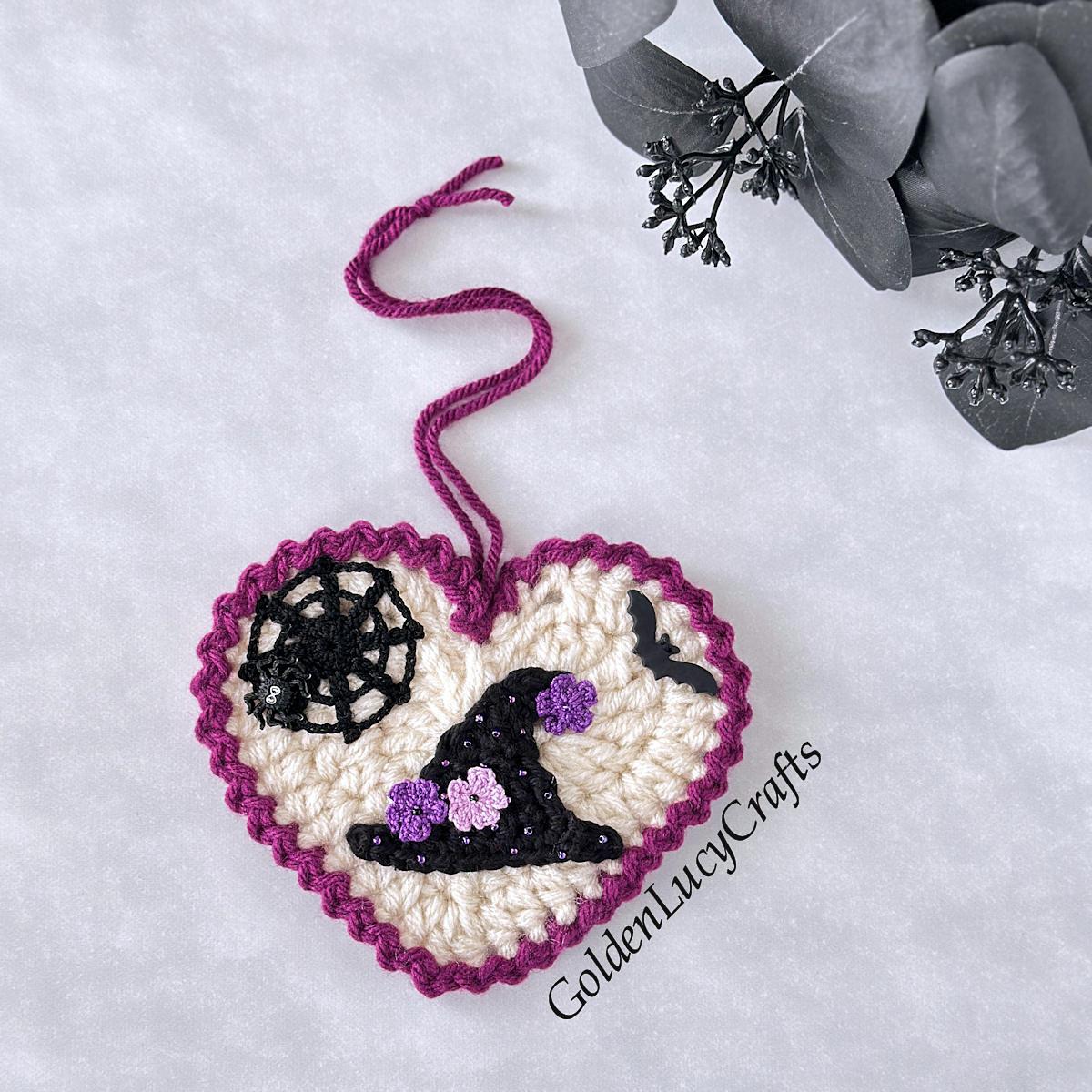 Witch Hat Heart Ornament