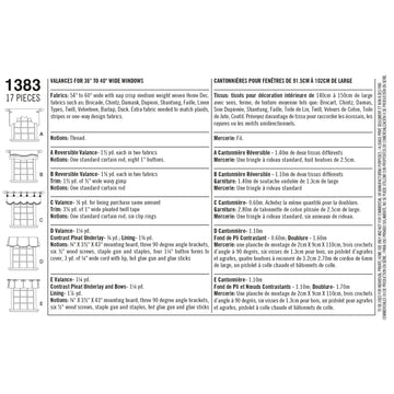 Simplicity Valances for 36in to 40in Wide Windows 1383 - Paper Pattern, Size OS (ONE SIZE)
