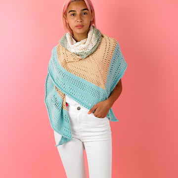 Lollipop Lace Shawl - Free Knitting Pattern For Women in Paintbox Yarns Cotton DK