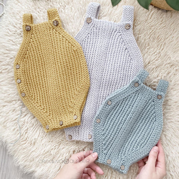 6-12 months - SNAPPY Crochet Romper