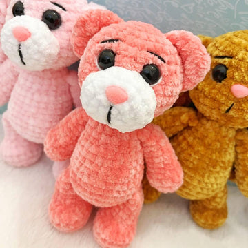 Crocheted Bunny, Bear and Dog.