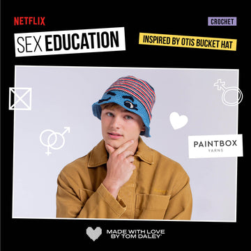 Made with Love, Sex Education Inspired by Otis Bucket Hat - Crochet Pattern in Paintbox Yarns Cotton DK