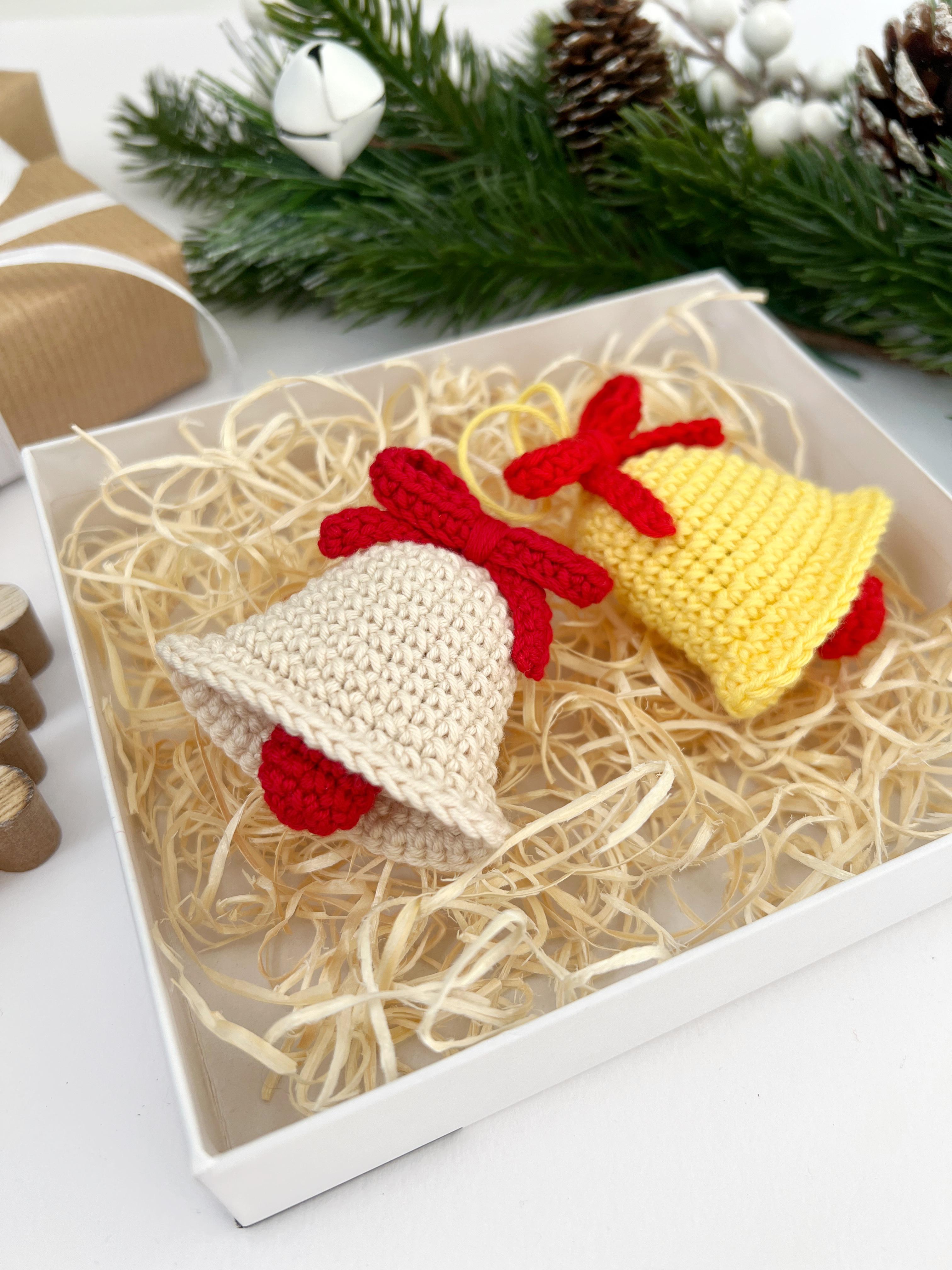 Crochet Christmas bell ornament pattern Amigurumi hanging decor