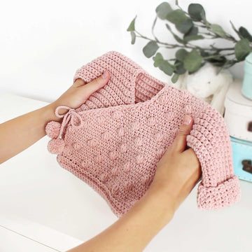Size 1-3 months- NEO Crochet Crossed Baby Jacket