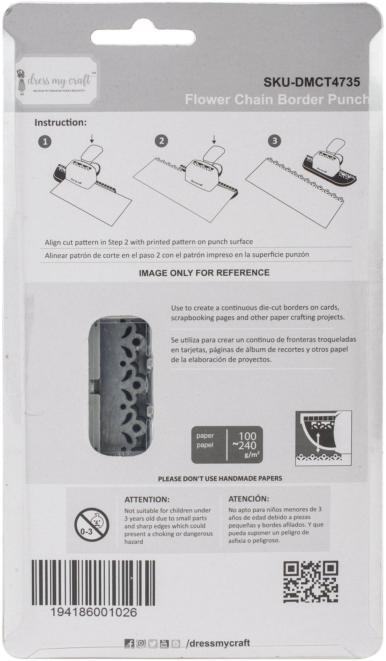 Dress My Craft Paper Punch - Flower Chain Border