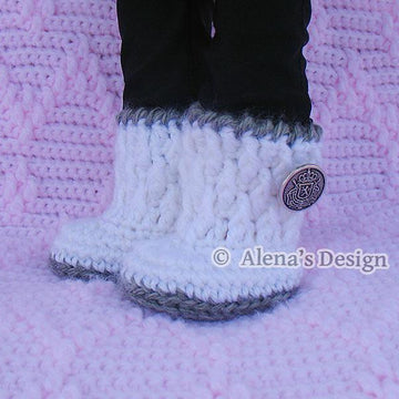 Silver Button Boots for 18” Doll