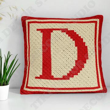Letter D Name Pillow Cover CROCHET PATTERN