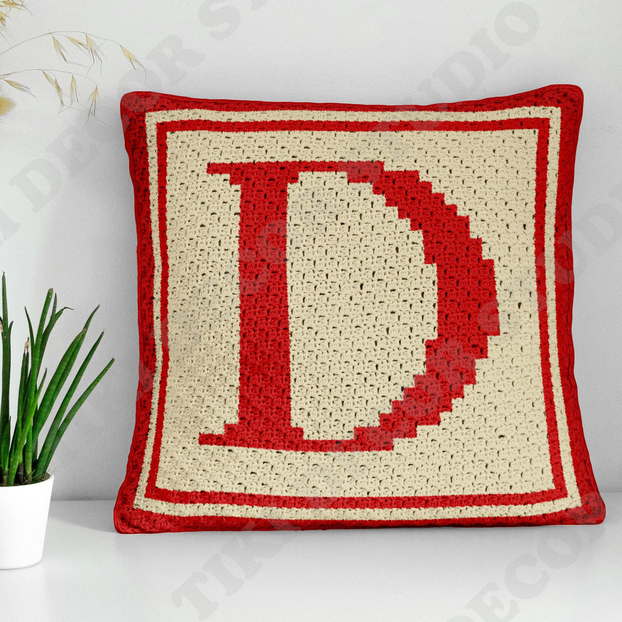 Letter D Name Pillow Cover CROCHET PATTERN