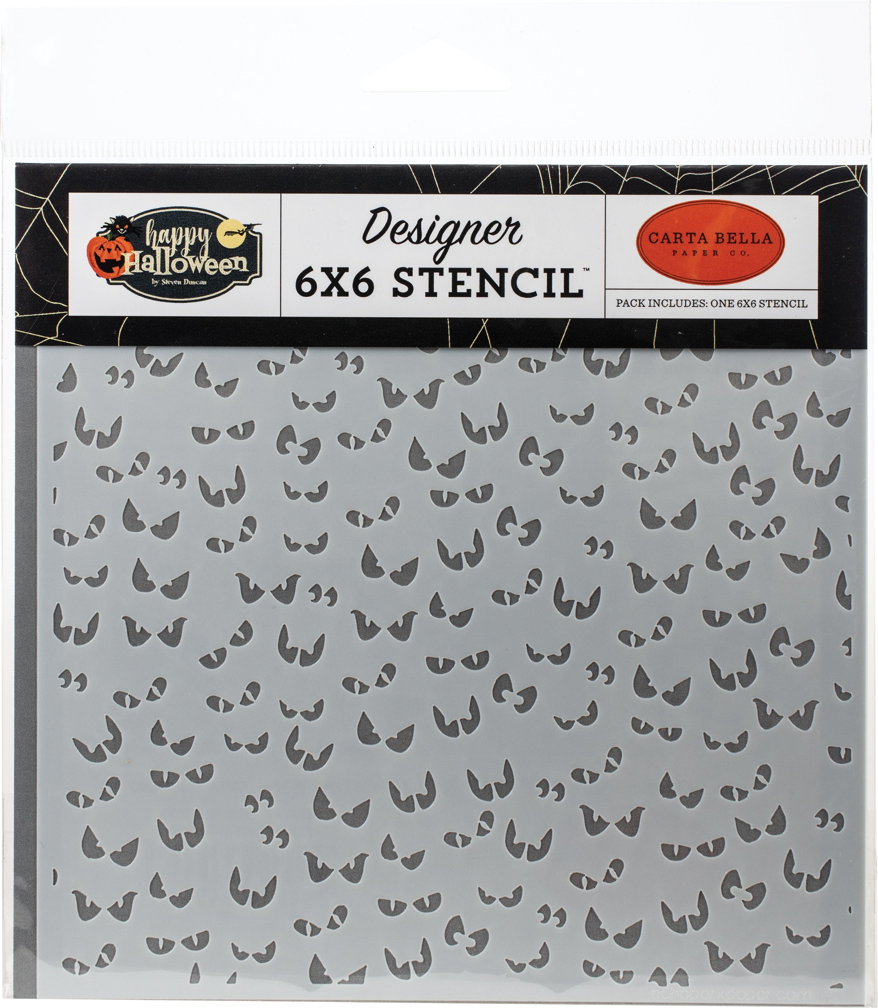 Echo Park Paper Carta Bella Stencil 6"X6" - Spooky Eyes