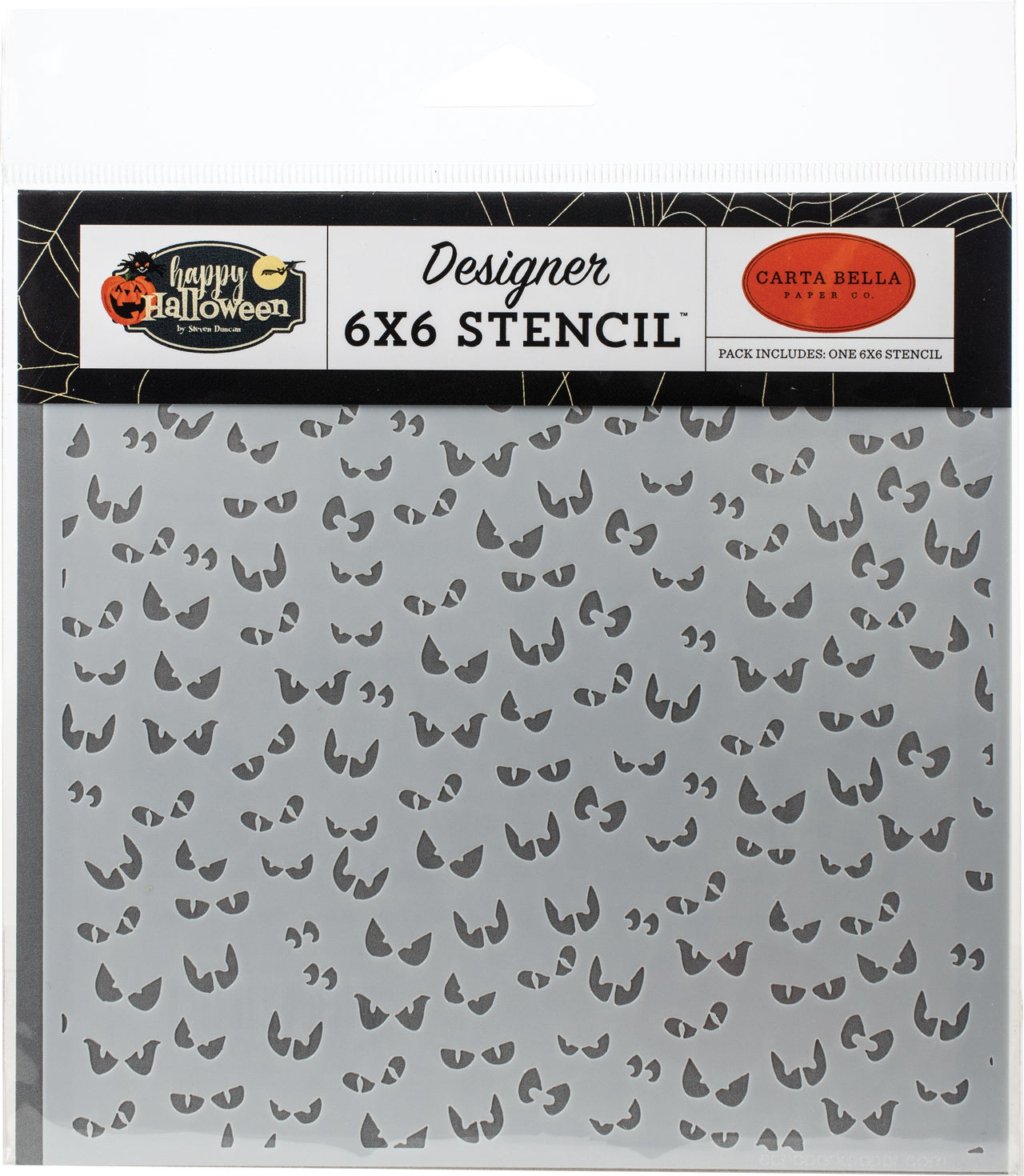 Echo Park Paper Carta Bella Stencil 6"X6" - Spooky Eyes