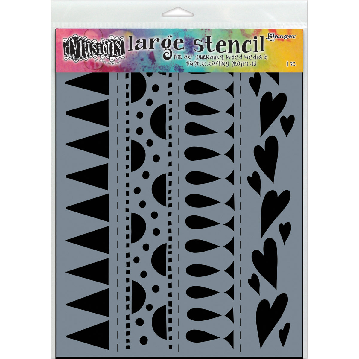 Ranger Dyan Reaveley's Dylusions Stencils 9"X12" - Heart Border