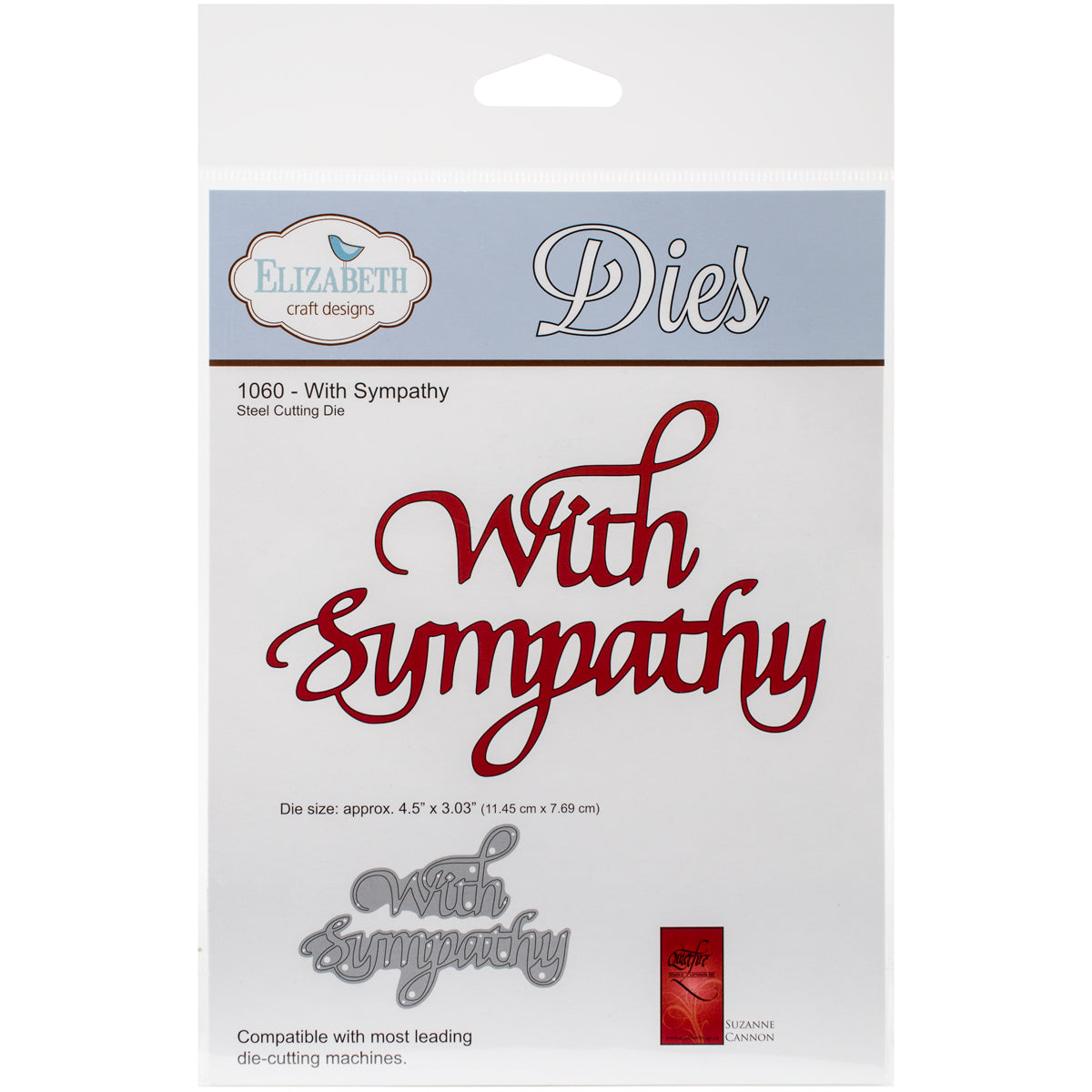 Elizabeth Craft Designs Elizabeth Craft Metal Die - With Sympathy, 4.5"X3.03"