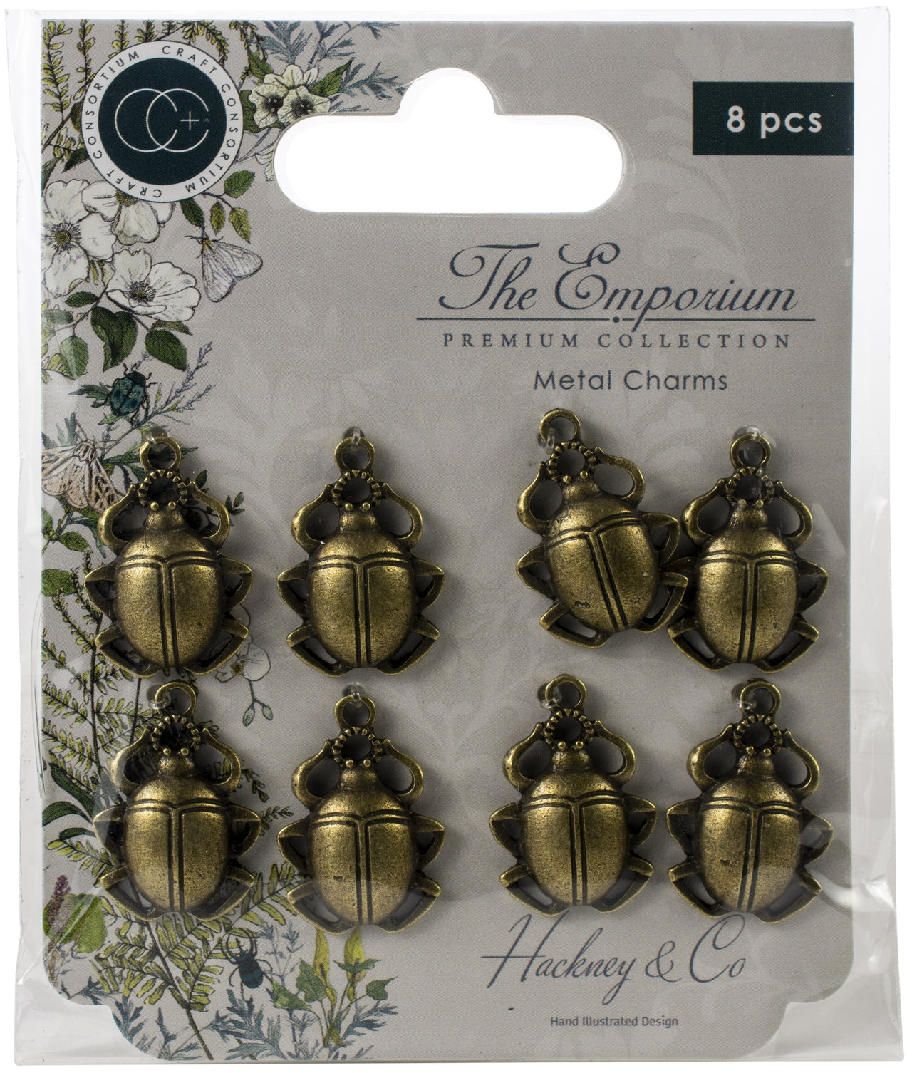 Craft Consortium The Emporium Metal Charms 8/Pkg - Beetles
