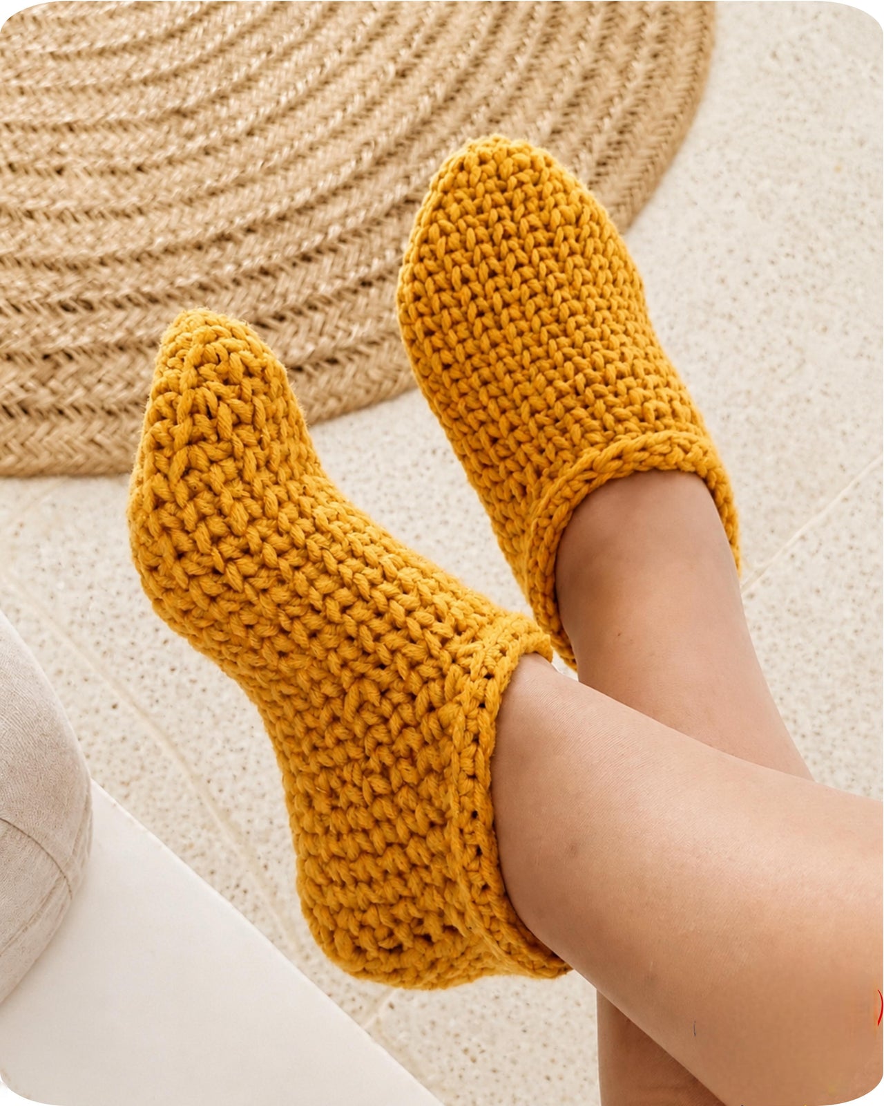 Cozy house slippers for adults and kids crochet pattern S6