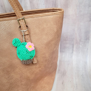 Prickly Pear Cactus Keychain