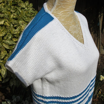 2 Tone Striped V Neck Sweater