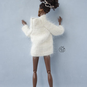 Sweater for 12" dolls knitted flat