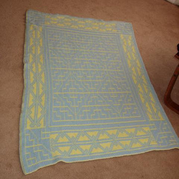 Reversible Celtic Patterns Baby Blanket