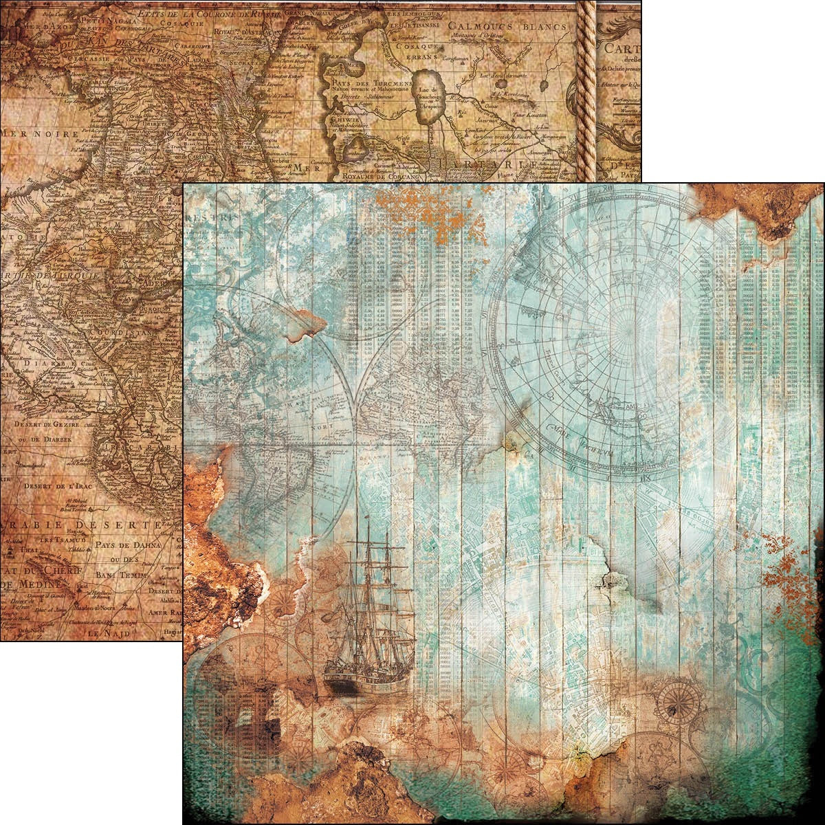 Ciao Bella Double-Sided Cardstock 90lb 12"X12" 12/Pkg - La Rotta, Repubbliche Marinare
