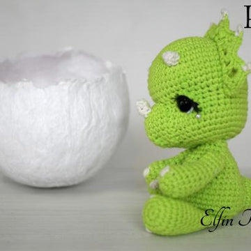 Tronco the Chibi Triceratops Amigurumi