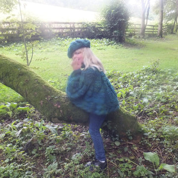 Child's Leaf Poncho With Matching Beret