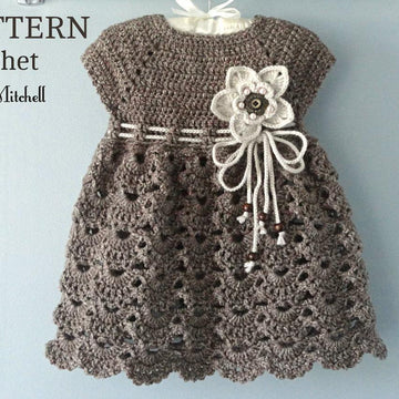 Crochet PATTERN Baptism Baby Dress by Elena Mitchell