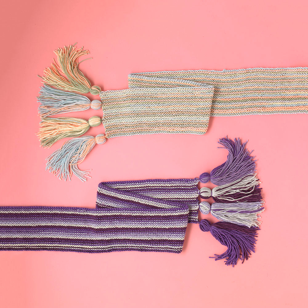 "The Essential Knitted Scarf" - Free Scarf Knitting Pattern in Paintbox Yarns Chunky Pots