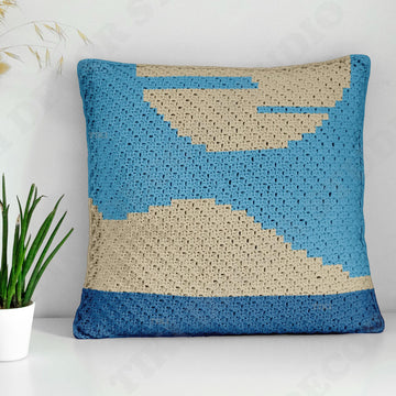 Landscape Pillow 14" 24" 42x42 Squares Mini C2C Crochet Pattern PDF