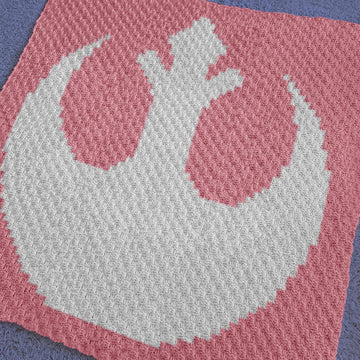 Star Wars Rebellion White Pink Blanket Beginner C2C Crochet Pattern