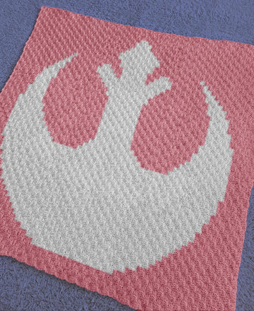 Star Wars Rebellion White Pink Blanket Beginner C2C Crochet Pattern