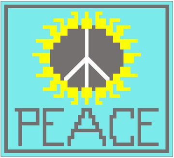 Peace Sunflower overlay mosaic crochet square