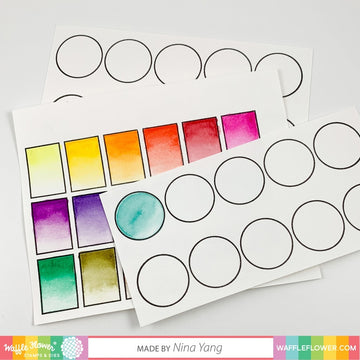 Waffle Flower Crafts Clear Stamps 4"X6" - Color Swatches For Watercolors