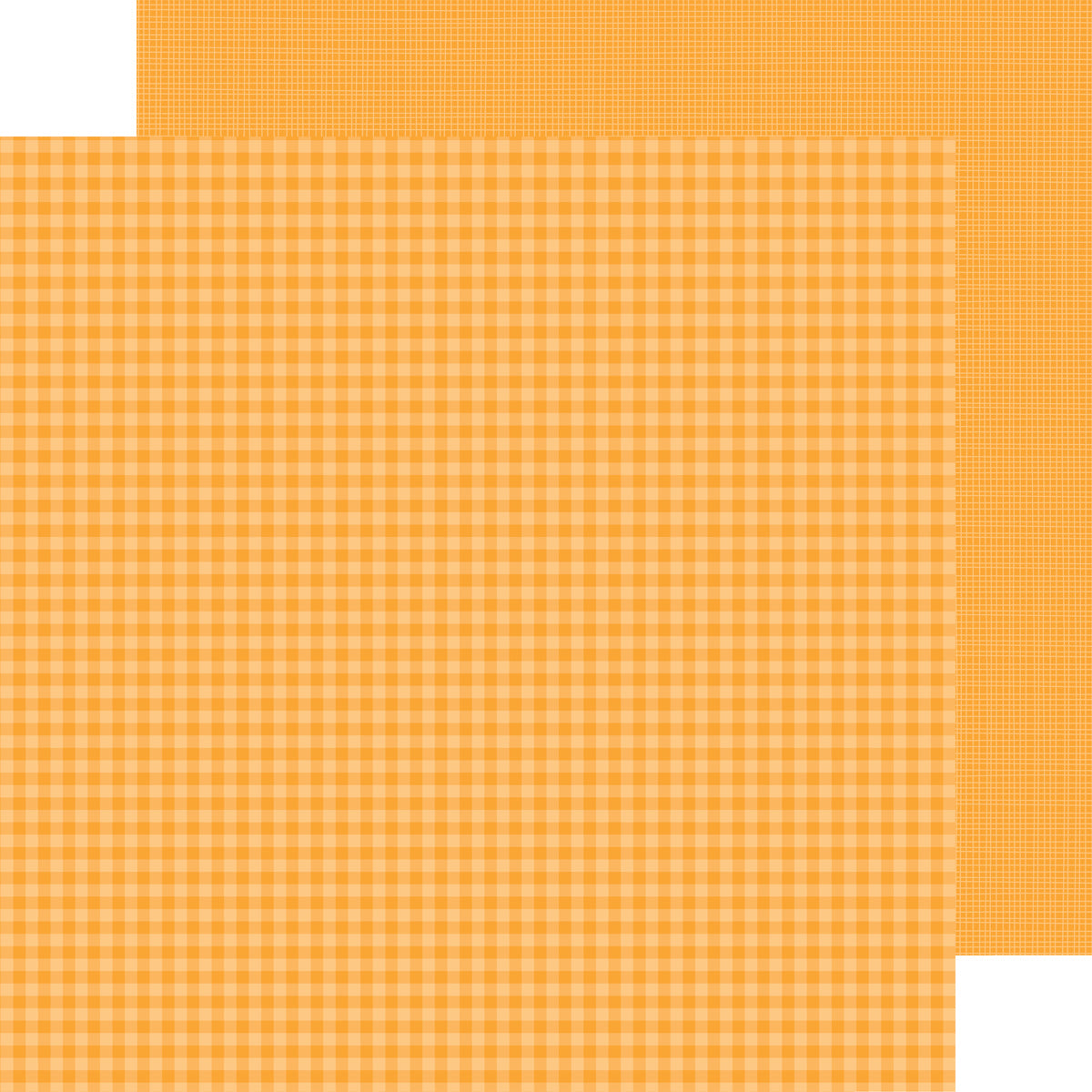 Doodlebug Petite Prints Gingham/Linen Cardstock 12"X12" 25/Pkg - Tangerine