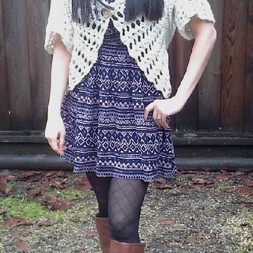 Lace Shell Crochet Shrug Cardigan