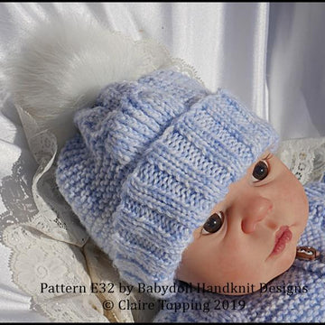Cosy Cabled All-in-one set 16-22” doll/preemie – 3m+ baby