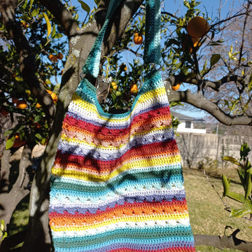 Textured and Striped Market Bag