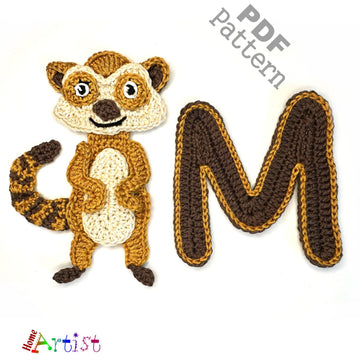 Crochet Animal Alphabet M Meerkat pattern