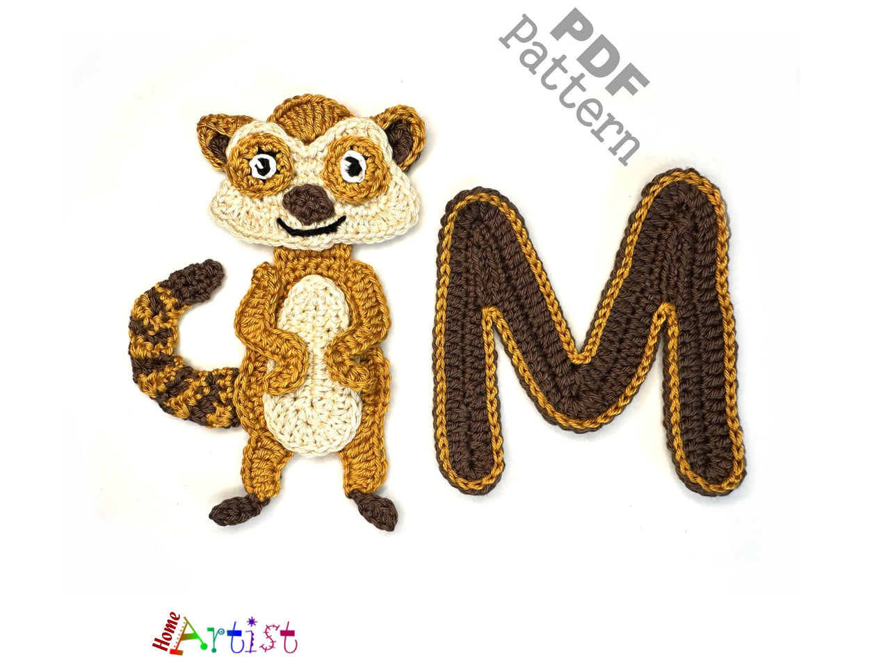 Crochet Animal Alphabet M Meerkat pattern