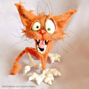 094 Orange Cat Arestarh with wire frame Amigurumi