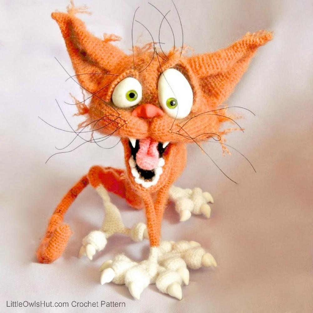 094 Orange Cat Arestarh with wire frame Amigurumi