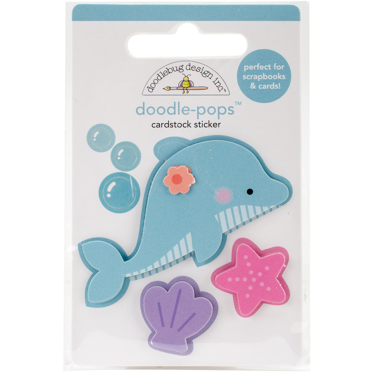 Doodlebug Doodle-Pops 3D Stickers - Daisy Dolphin
