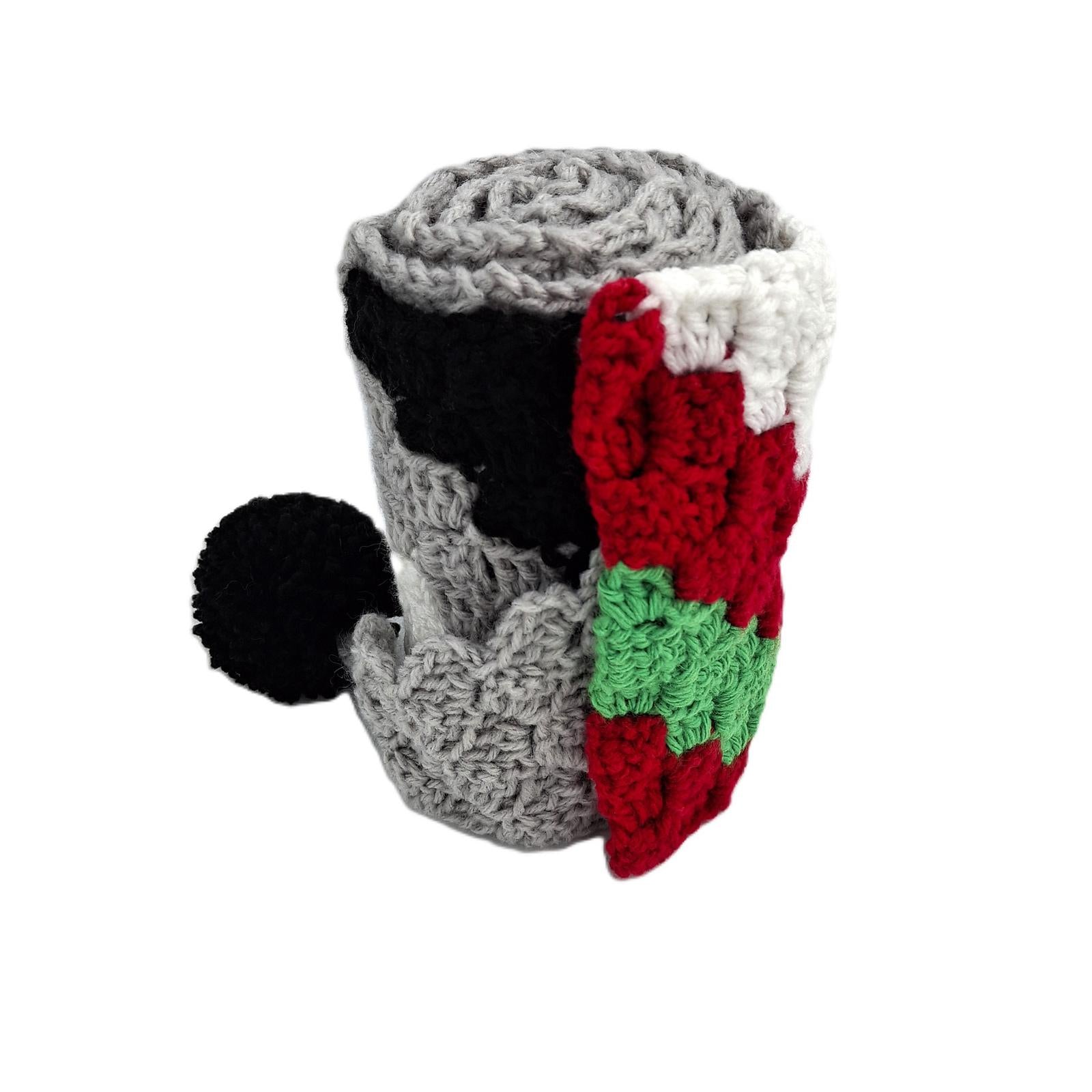 Gray Red Green Scarf C2C