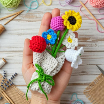 Crochet Flower Bouquet Pattern – PDF + Video Tutorial.