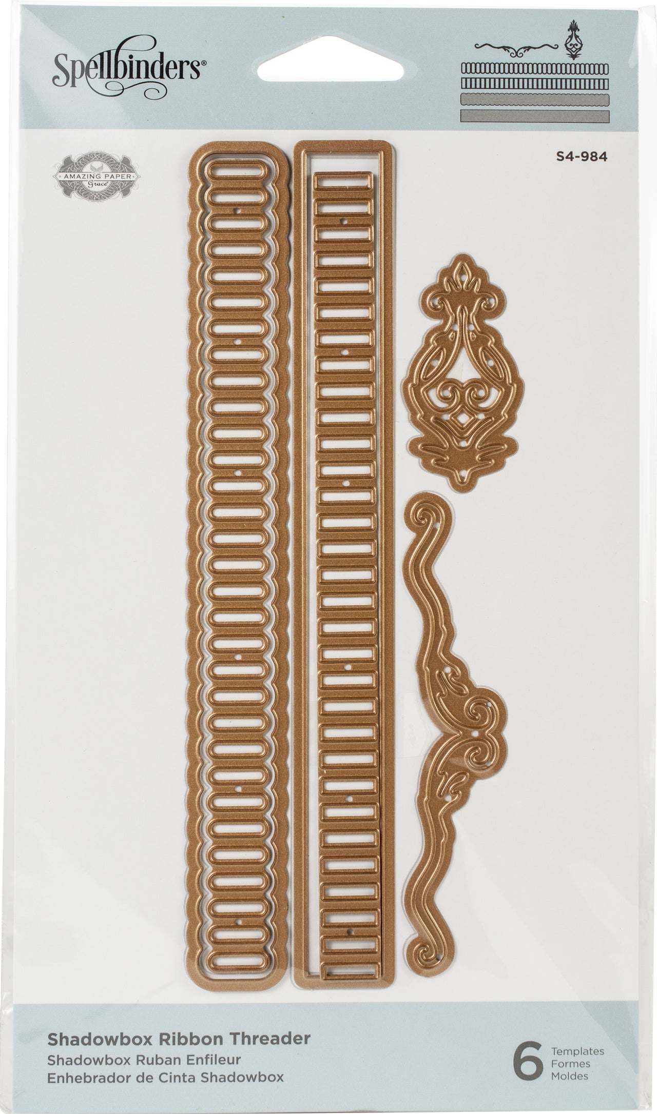 Spellbinders Shapeabilities Dies By Becca Feeken - Shadowbox Ribbon Threader