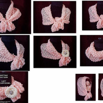 603 LACY KNIT SCARF, SHAWL, SNOOD, HAIRWRAP